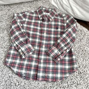 Polo Ralph Lauren Baby Infant Plaid Button Down Shirt 100% cotton, Size 24M EUC
